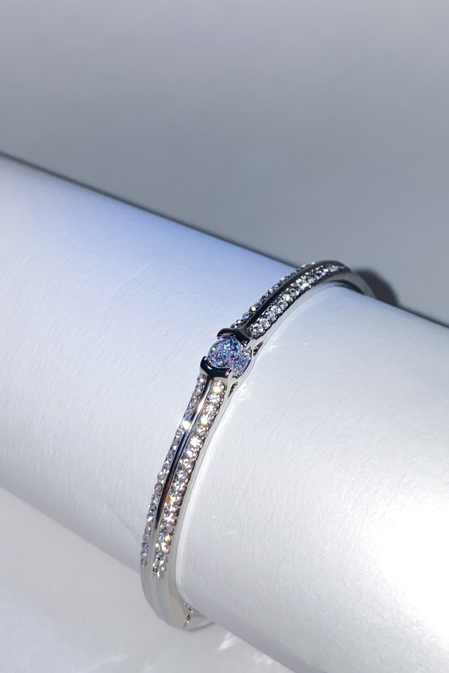 Diamanté Silver Bangle